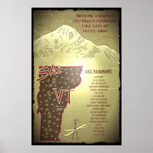 Ski VT Vintage_look Ski Poster