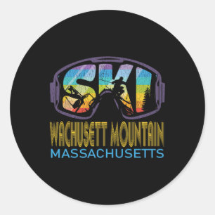 Ski Wachusett Mountain Machusetts Skiing Vacation Classic Round Sticker