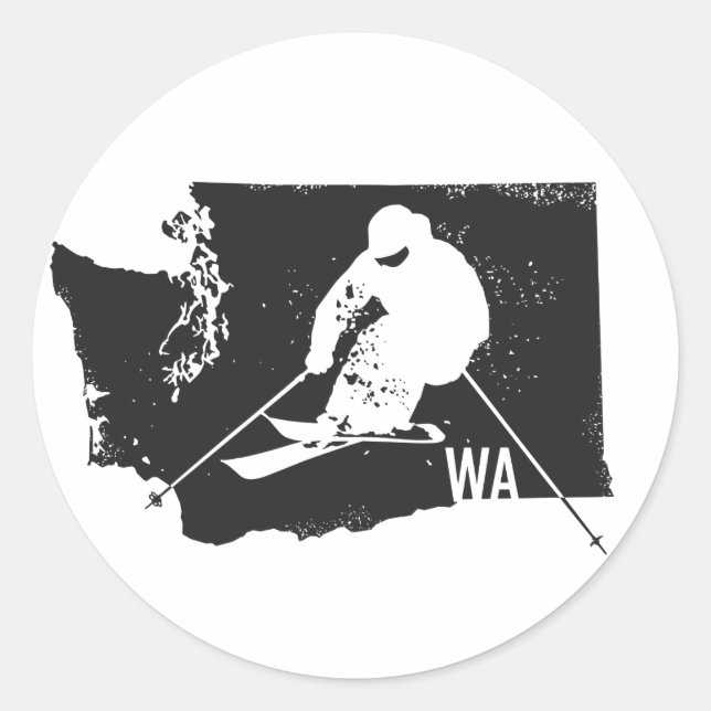 Ski Washington Classic Round Sticker (Front)