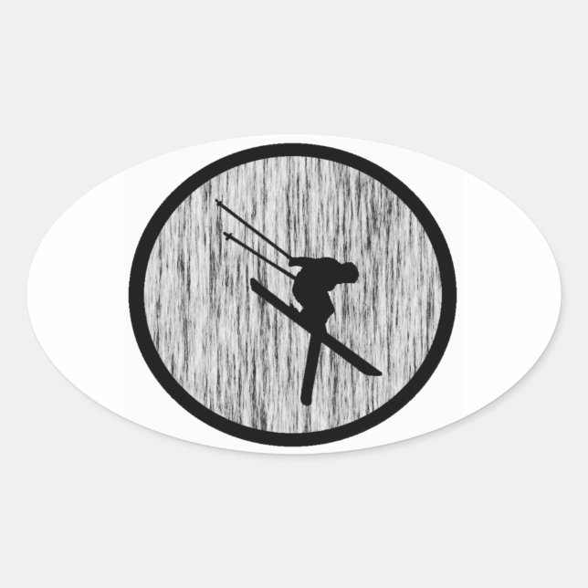 SKI WE PLEASE OVAL STICKER (Front)