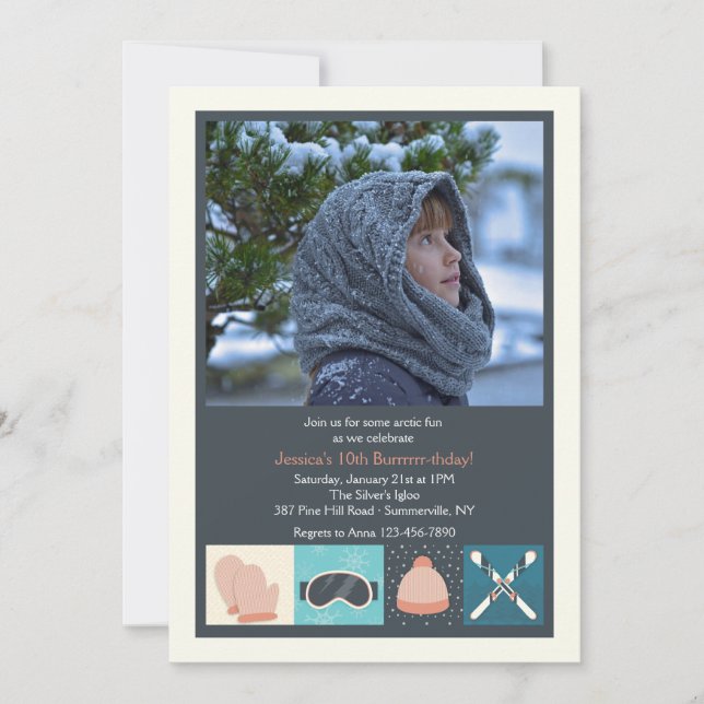 Ski Wear Photo Invitation (Front)