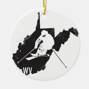 Ski West Virginia Ceramic Ornament