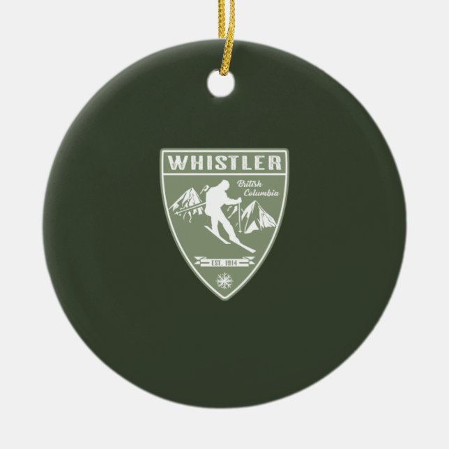 Ski Whistler British Columbia Ceramic Ornament (Front)