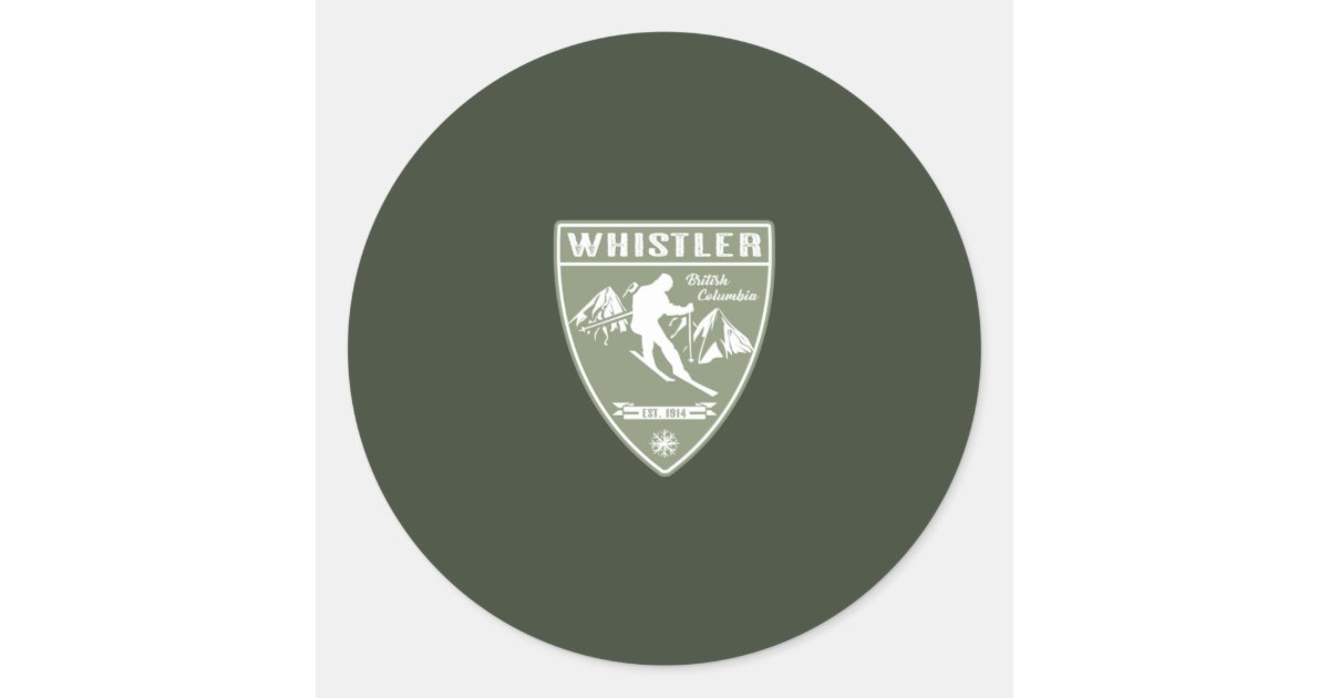 Ski Whistler British Columbia Classic Round Sticker | Zazzle