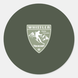 Ski Whistler British Columbia Classic Round Sticker