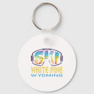 Ski White Pine Wyoming Skiing Vacation Keychain