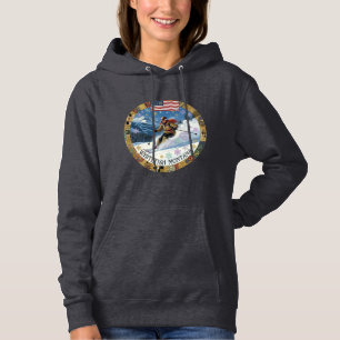 Ski Whitefish, Montana, Woman Skier Hoodie