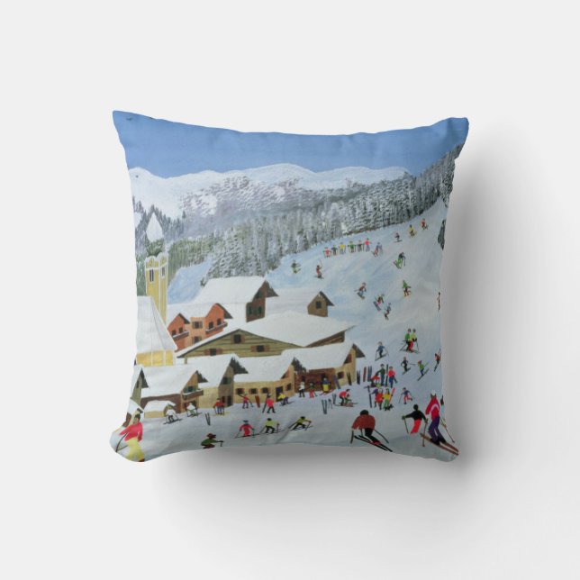 Ski Whizzz! 1991 Throw Pillow (Front)