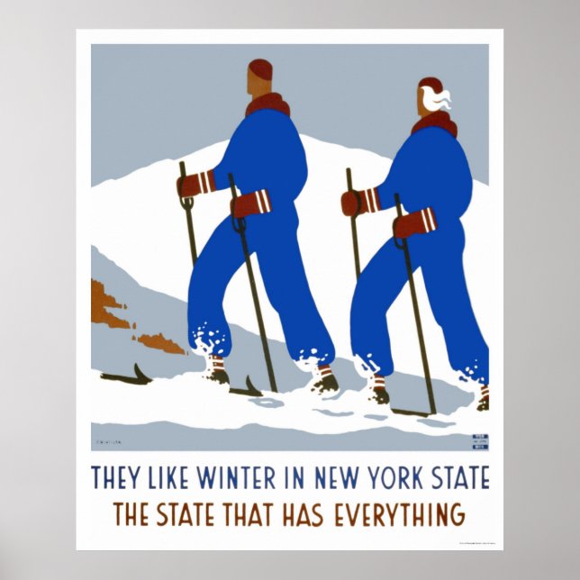 Ski Winter New York 1938 WPA Poster (Front)
