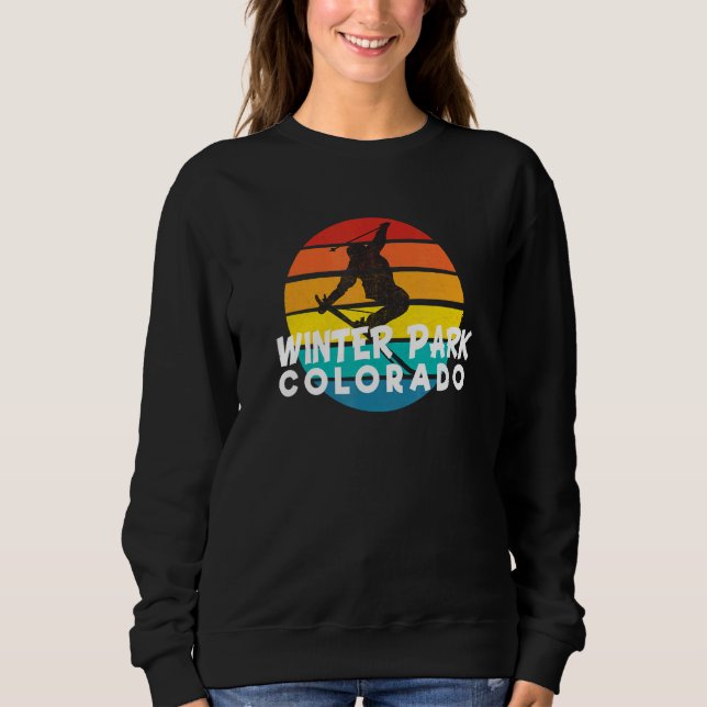 Ski Winter Park 70s 80s Throwback Winter Park Ski  Sweatshirt (Front)