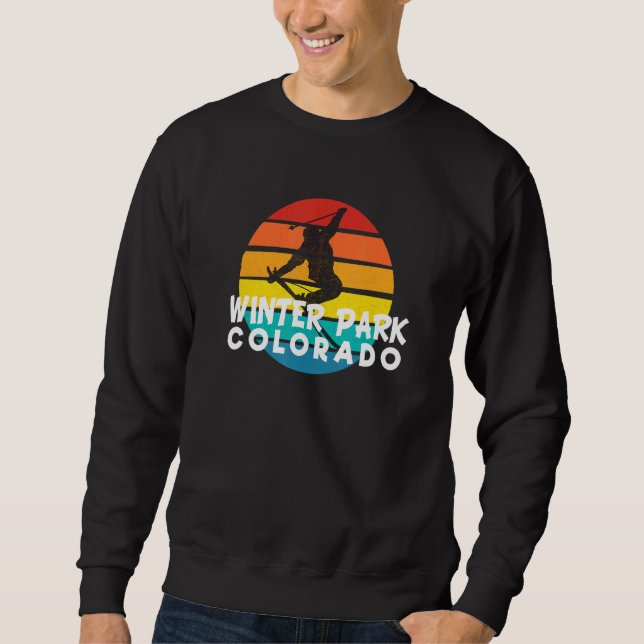 Ski Winter Park 70s 80s Throwback Winter Park Ski  Sweatshirt (Front)