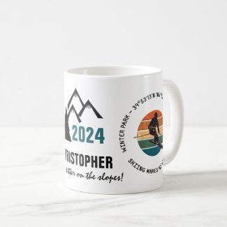 Ski Winter Park, Colorado - Man Skier, Black Text