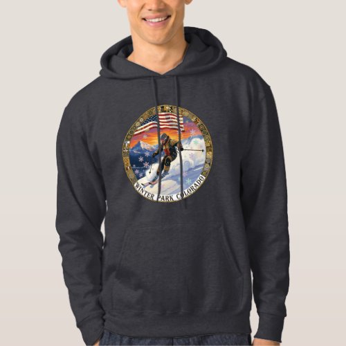 Ski Winter Park, Colorado, Man Skier Hoodie