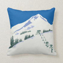 Ski Winter Scene Pillow Ski Winter Scene Pillow