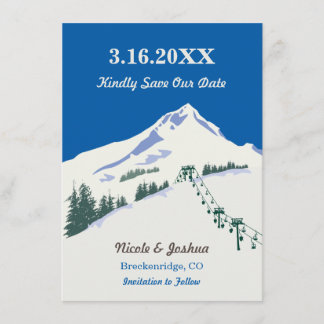 Ski Winter Scene Save the Date Card