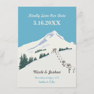 Ski Winter Scene Save the Date Card