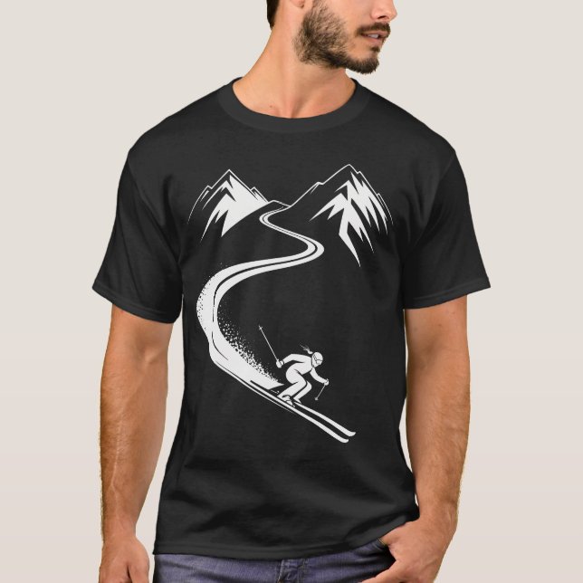 Ski Winter Sport Skier T-Shirt (Front)