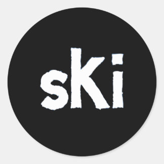 Ski Winter Sports Classic Round Sticker