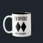 Ski Winter Sports Dad Birthday Personalized Two-Tone Coffee Mug<br><div class="desc">I'm Difficult Skiing gag for skiers hitting the slopes. Perfect for any time of the year. Double Black Diamond design that skiers and future skiing fans would love</div>