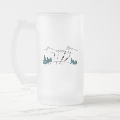 Ski You Later Ski Scene Winter Sports Frosted Glass Beer Mug