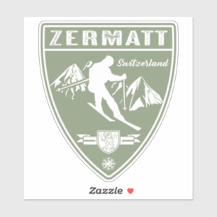 Ski Zermatt Switzerland Sticker