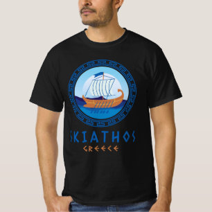 Skiathos, Greece Greek Ship Design Men's T-Shirt