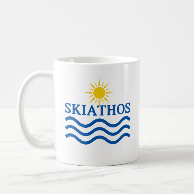 SKIATHOS Greece, Sun Waves Coffee Mug (Left)