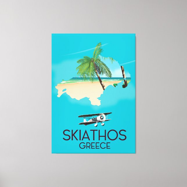 Skiathos Greece travel poster Canvas Print (Front)