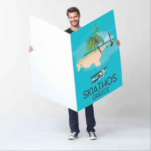 Skiathos Greece travel poster Card