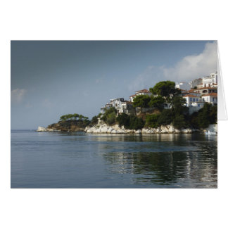 Skiathos Town from the sea Calm Waters Cards