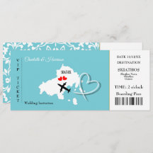 Skiathos Wedding Destination Ticket Boarding Pass