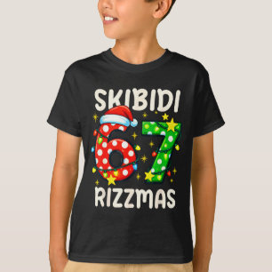 Skibidi 67 Rizzmas Funny Six Seven Meme Christmas T-Shirt