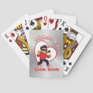 Skibidi Bidi Boom Boom Valentine Meme - Cartoon Poker Cards