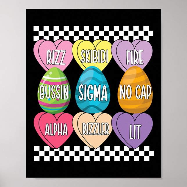 Skibidi Easter Eggs Funny Rizz Meme Easter Candy 2 Poster (Front)