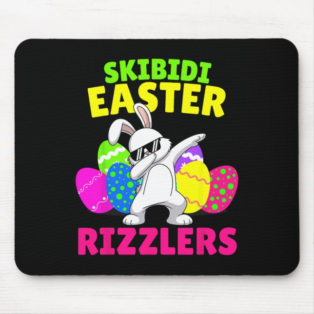 Skibidi Easter - Funny Easter Rizzler Gen Alpha Tw Mouse Pad (Front)