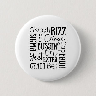 Skibidi Rizz Funny Kids Rizz Bussin Gen Z Christma Button