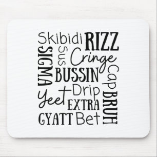 Skibidi Rizz Funny Kids Rizz Bussin Gen Z Christma Mouse Pad
