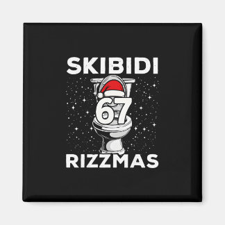 Skibidi Rizzmas 67 Funny Toilet Santa 6 7 Xmas Gen Magnet
