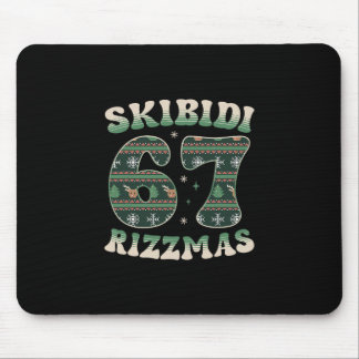 Skibidi Rizzmas 67 Six Seven Meme Ugly Christmas F Mouse Pad