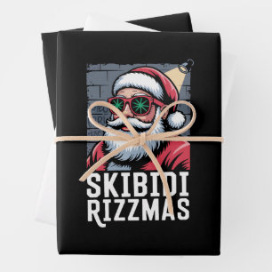 Skibidi Rizzmas Christmas Rizz Santa Claus Xmas Wrapping Paper Sheets