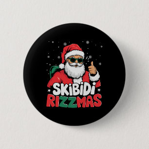 Skibidi Rizzmas Christmas Santa Claus Merry Rizz M Button