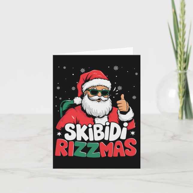 Skibidi Rizzmas Christmas Santa Claus Merry Rizz M Card (Front)