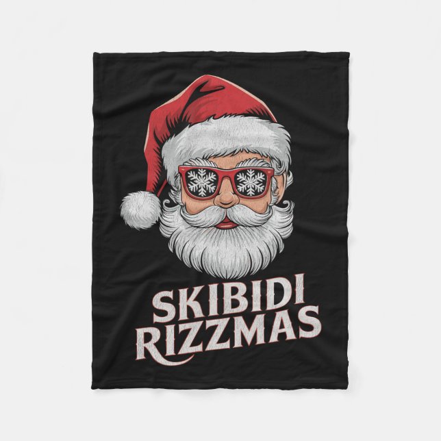 Skibidi Rizzmas Christmas Santa Claus Merry Rizz M Fleece Blanket (Front)