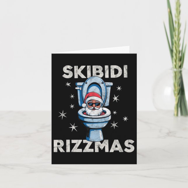 Skibidi Rizzmas Funny Christmas Santa Toilet Merry Card (Front)