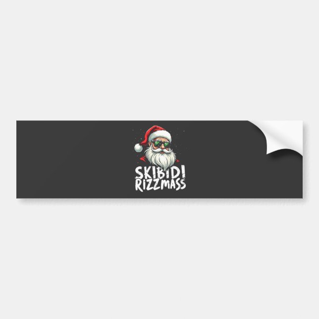 Skibidi Rizzmas Funny Gen Alpha Slang Christmas Bumper Sticker (Front)