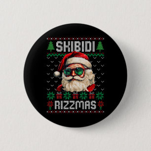 Skibidi Rizzmas Funny Gen Alpha Slang Christmas  Button