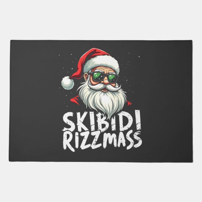Skibidi Rizzmas Funny Gen Alpha Slang Christmas   Doormat (Front)