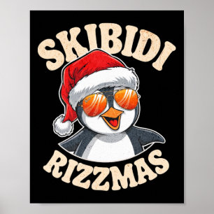 Skibidi Rizzmas Funny Gen Alpha Slang Christmas Pe Poster