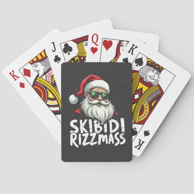 Skibidi Rizzmas Funny Gen Alpha Slang Christmas   Poker Cards (Back)