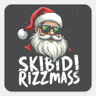 Skibidi Rizzmas Funny Gen Alpha Slang Christmas Square Sticker